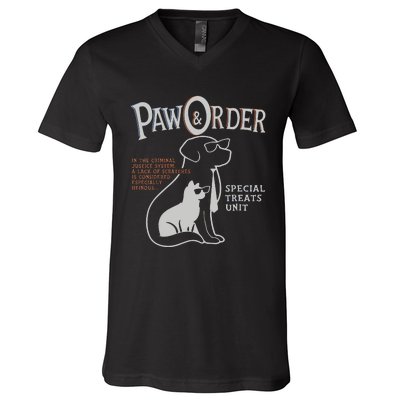 Paw And Order Special Feline Unit Pets Training Dog Cat V-Neck T-Shirt