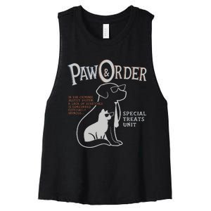 Paw And Order Special Feline Unit Pets Training Dog Cat Women's Racerback Cropped Tank