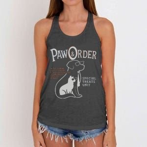 Paw And Order Special Feline Unit Pets Training Dog Cat Women's Knotted Racerback Tank