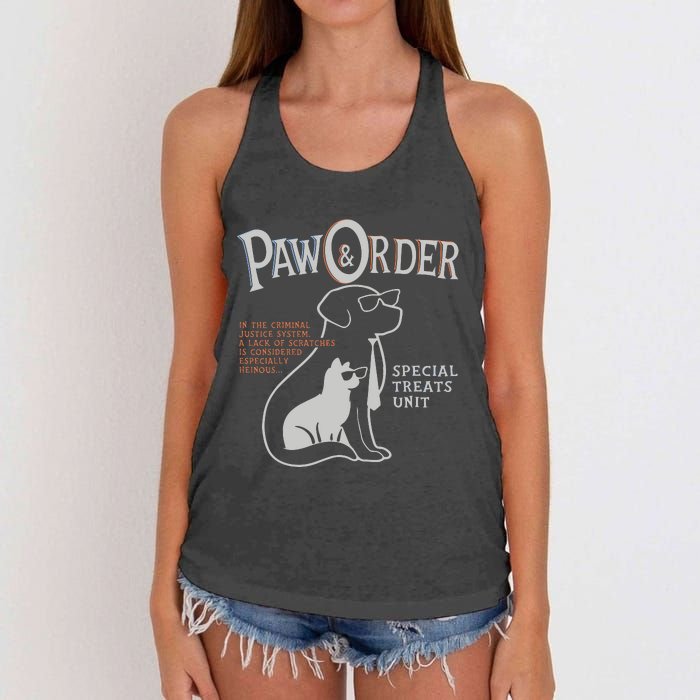 Paw And Order Special Feline Unit Pets Training Dog Cat Women's Knotted Racerback Tank