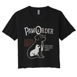 Paw And Order Special Feline Unit Pets Training Dog Cat Women's Crop Top Tee