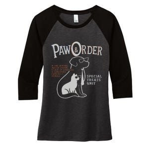 Paw And Order Special Feline Unit Pets Training Dog Cat Women's Tri-Blend 3/4-Sleeve Raglan Shirt