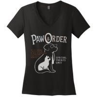 Paw And Order Special Feline Unit Pets Training Dog Cat Women's V-Neck T-Shirt