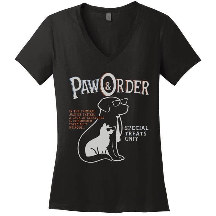 Paw And Order Special Feline Unit Pets Training Dog Cat Women's V-Neck T-Shirt