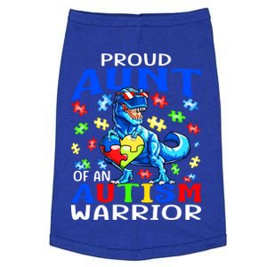 Proud Aunt Of An Autism Warrior Dinosaur Cute Gift Doggie Tank