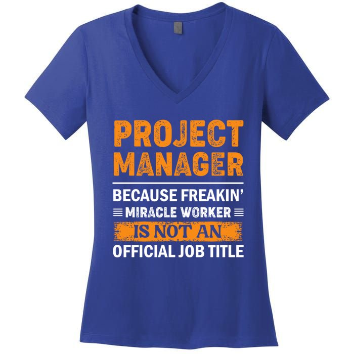 Project Ager Office Worker Project Leader Meaningful Gift Women's V-Neck T-Shirt