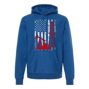 Proud American Oil Worker Oilfield Workers America Gift Premium Hoodie