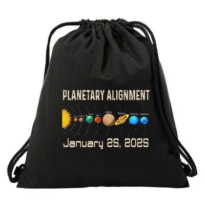 Planetary Alignment Of January 25 2025 Planets In One Line Drawstring Bag