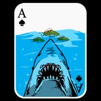 Poker Ace Of Spades Shark Hunting Fish Texas HoldEm Poker Cool Gift Cooling Performance Crew T-Shirt