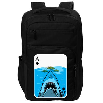 Poker Ace Of Spades Shark Hunting Fish Texas HoldEm Poker Cool Gift Impact Tech Backpack
