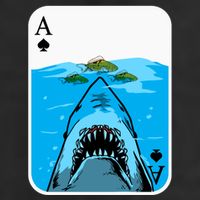 Poker Ace Of Spades Shark Hunting Fish Texas HoldEm Poker Cool Gift Beanie
