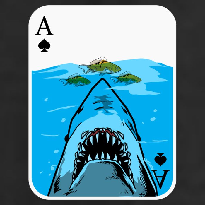Poker Ace Of Spades Shark Hunting Fish Texas HoldEm Poker Cool Gift Beanie