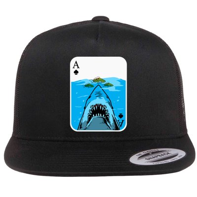 Poker Ace Of Spades Shark Hunting Fish Texas HoldEm Poker Cool Gift Flatbill Hat
