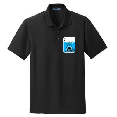 Poker Ace Of Spades Shark Hunting Fish Texas HoldEm Poker Cool Gift Dry Zone Grid Polo
