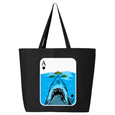 Poker Ace Of Spades Shark Hunting Fish Texas HoldEm Poker Cool Gift 25L Jumbo Tote