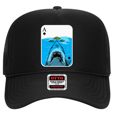 Poker Ace Of Spades Shark Hunting Fish Texas HoldEm Poker Cool Gift Trucker Hat
