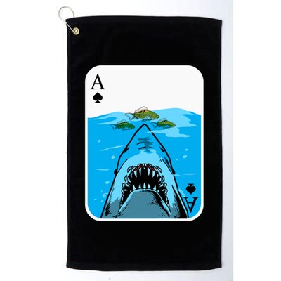 Poker Ace Of Spades Shark Hunting Fish Texas HoldEm Poker Cool Gift Golf Towel