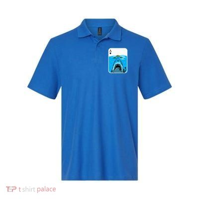 Poker Ace Of Spades Shark Hunting Fish Texas HoldEm Poker Cool Gift Polo