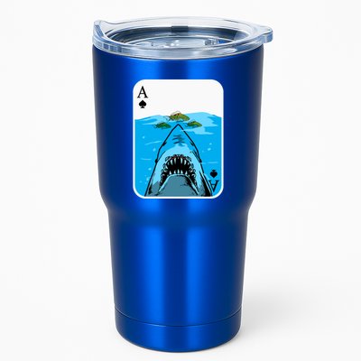 Poker Ace Of Spades Shark Hunting Fish Texas HoldEm Poker Cool Gift Tumbler