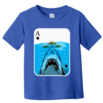 Poker Ace Of Spades Shark Hunting Fish Texas HoldEm Poker Cool Gift Toddler T-Shirt