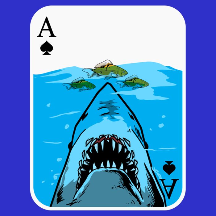Poker Ace Of Spades Shark Hunting Fish Texas HoldEm Poker Cool Gift Zip Tote Bag