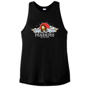 Pendejos All Of You Jesus Sarcastic Humor God Ladies PosiCharge Tri-Blend Wicking Tank