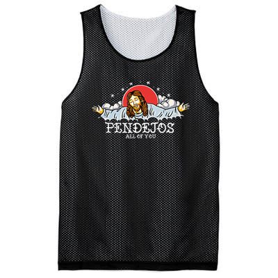 Pendejos All Of You Jesus Sarcastic Humor God Mesh Reversible Basketball Jersey Tank