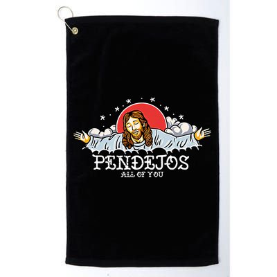 Pendejos All Of You Jesus Sarcastic Humor God Golf Towel