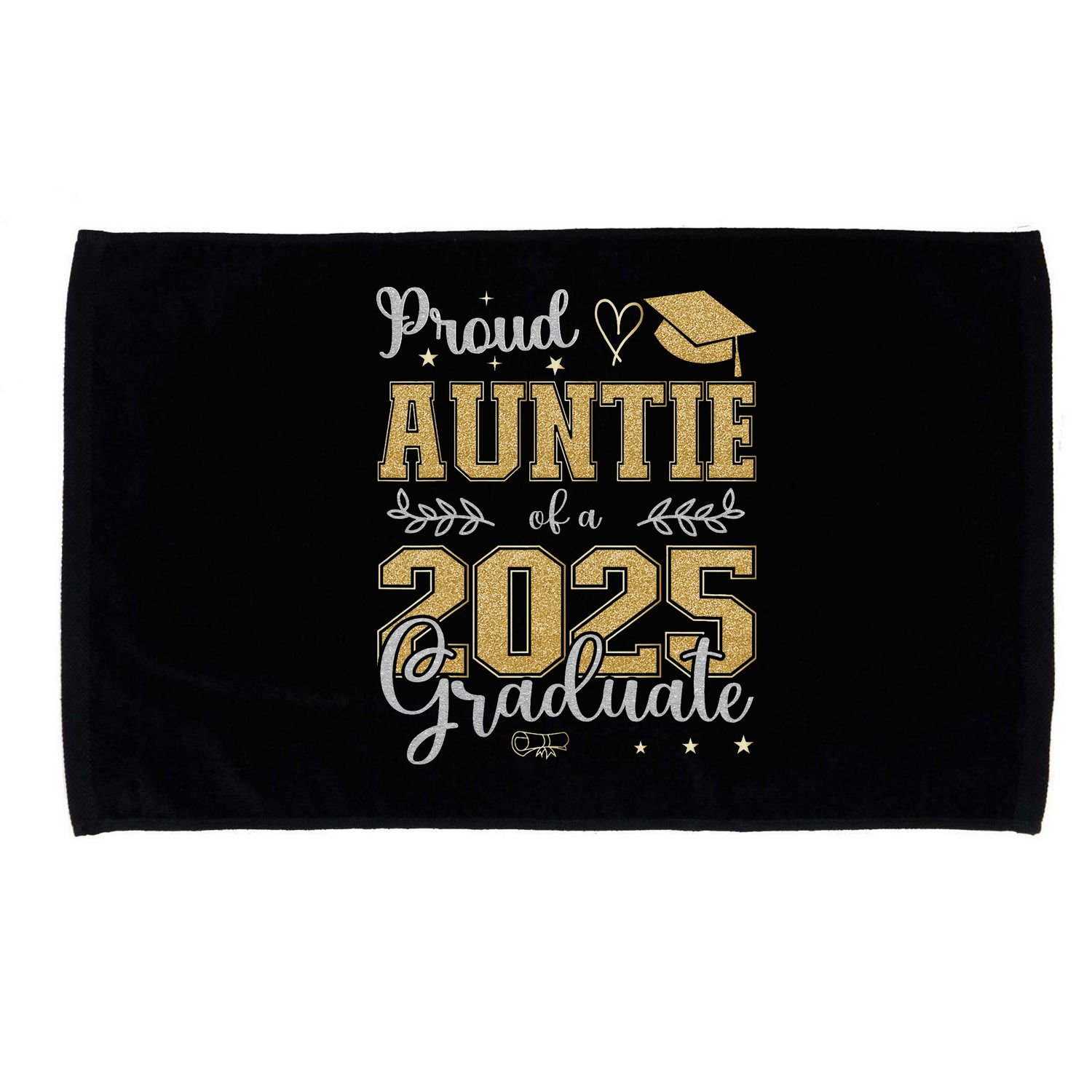 Proud Auntie Of A Class Of 2025 Graduate For Graduation Microfiber Hand Towel