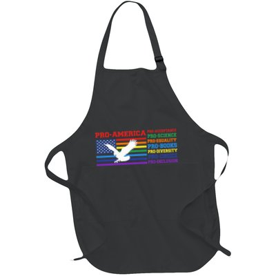 Pro America Pro Acceptance Pro Science Pro Equality Pro Book Full-Length Apron With Pockets