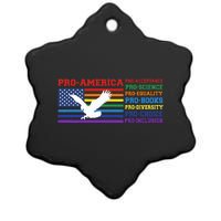 Pro America Pro Acceptance Pro Science Pro Equality Pro Book Ceramic Star Ornament