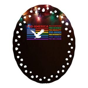 Pro America Pro Acceptance Pro Science Pro Equality Pro Book Ceramic Oval Ornament