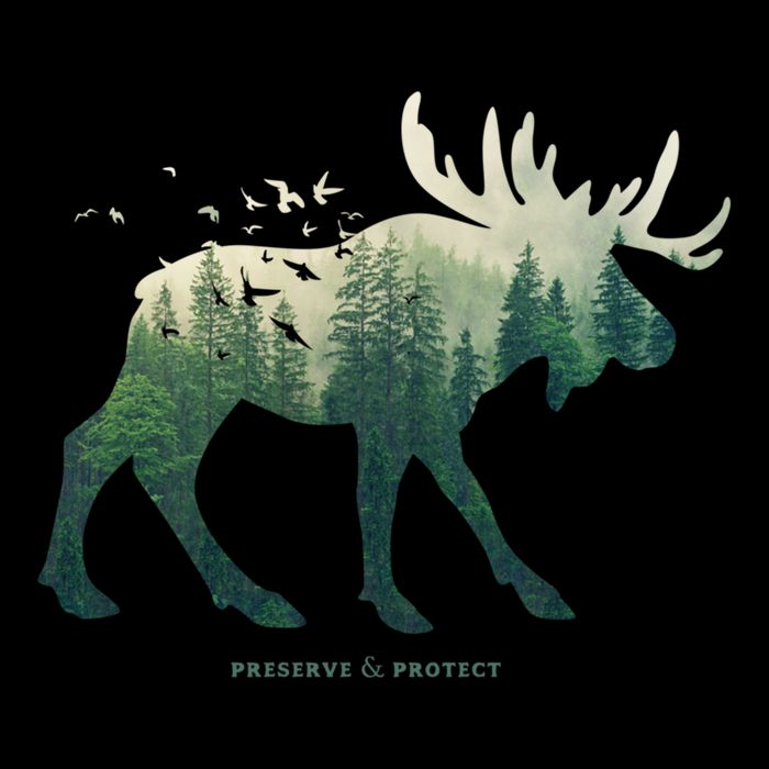 Preserve And Protect Vintage National Park Moose Gift Bucket Hat