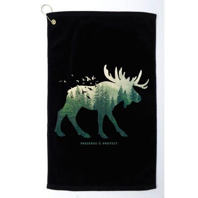 Preserve And Protect Vintage National Park Moose Gift Golf Towel