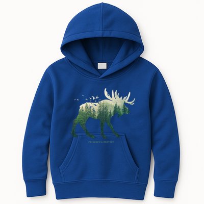 Preserve And Protect Vintage National Park Moose Gift Kids Hoodie
