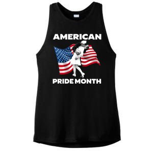 Patriotic American Pride Month Classic Wwii Soldier Kissing Nurse Ladies PosiCharge Tri-Blend Wicking Tank