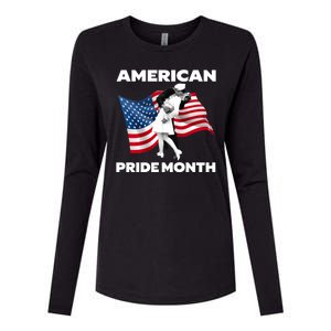 Patriotic American Pride Month Classic Wwii Soldier Kissing Nurse Womens Cotton Relaxed Long Sleeve T-Shirt