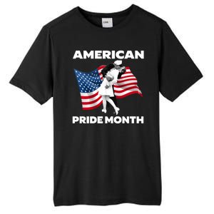 Patriotic American Pride Month Classic Wwii Soldier Kissing Nurse Tall Fusion ChromaSoft Performance T-Shirt