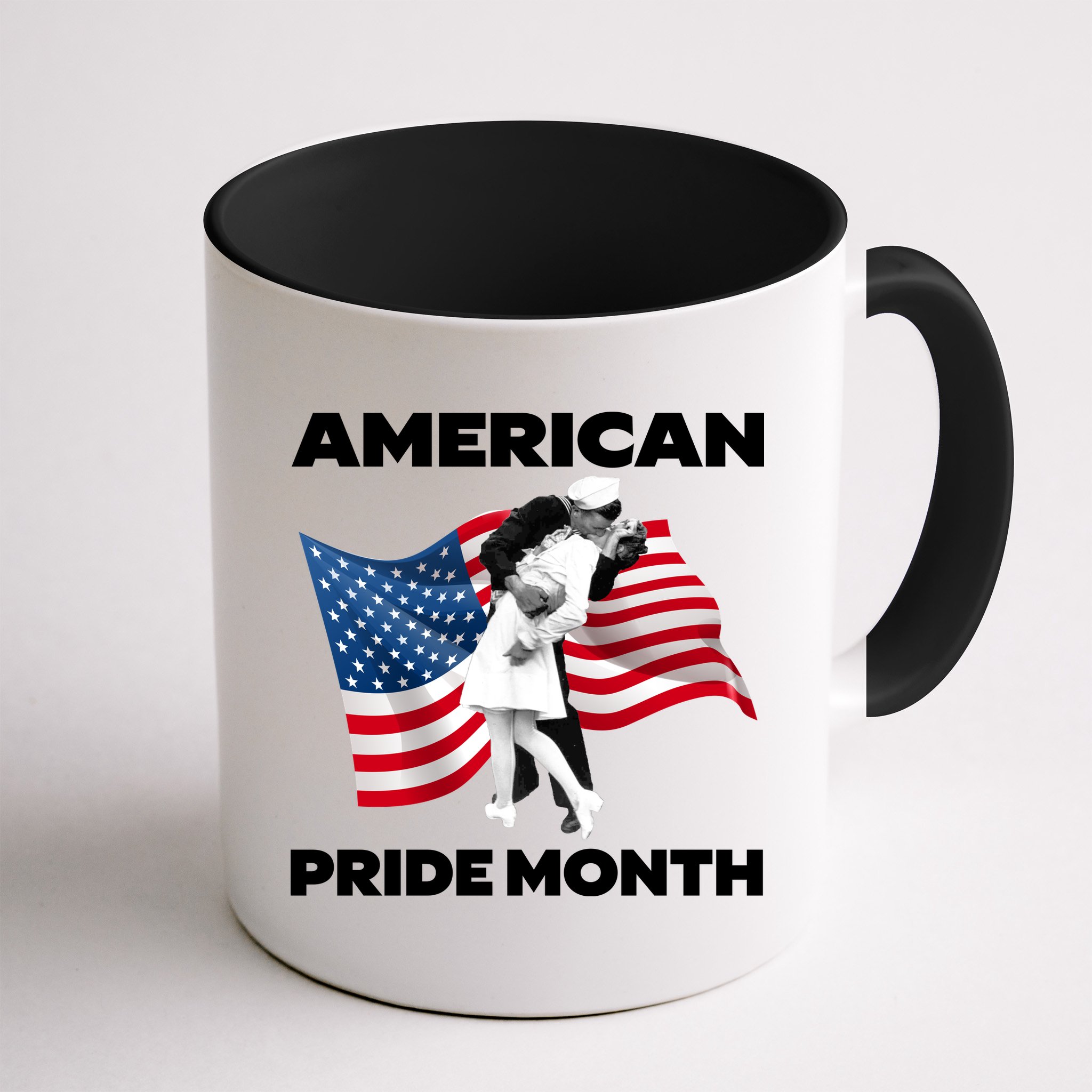 Patriotic American Pride Month Classic Wwii Soldier Kissing Nurse Mug