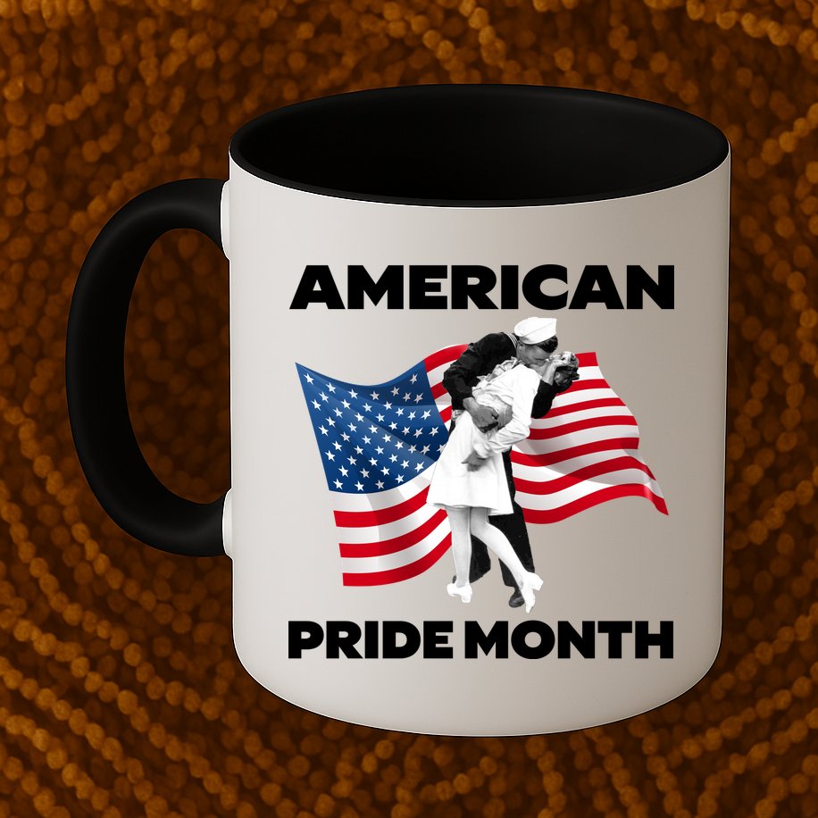Patriotic American Pride Month Classic Wwii Soldier Kissing Nurse Mug