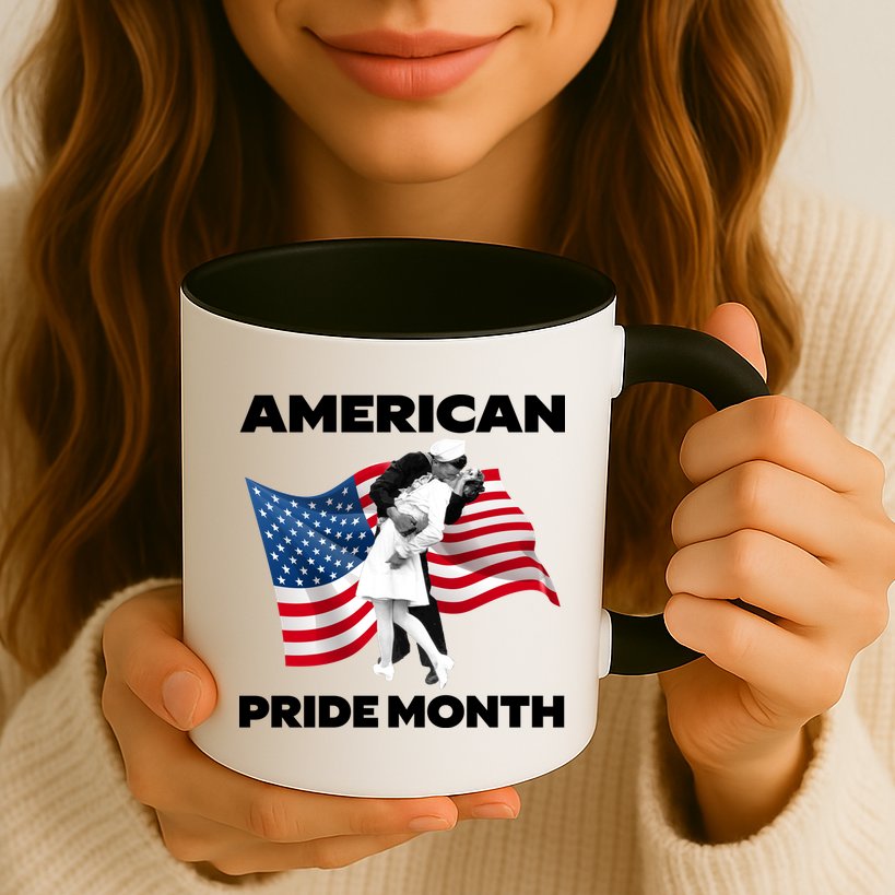 Patriotic American Pride Month Classic Wwii Soldier Kissing Nurse Mug