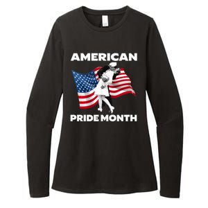 Patriotic American Pride Month Classic Wwii Soldier Kissing Nurse Womens CVC Long Sleeve Shirt