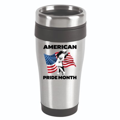 Patriotic American Pride Month Classic Wwii Soldier Kissing Nurse 16oz Travel Tumbler