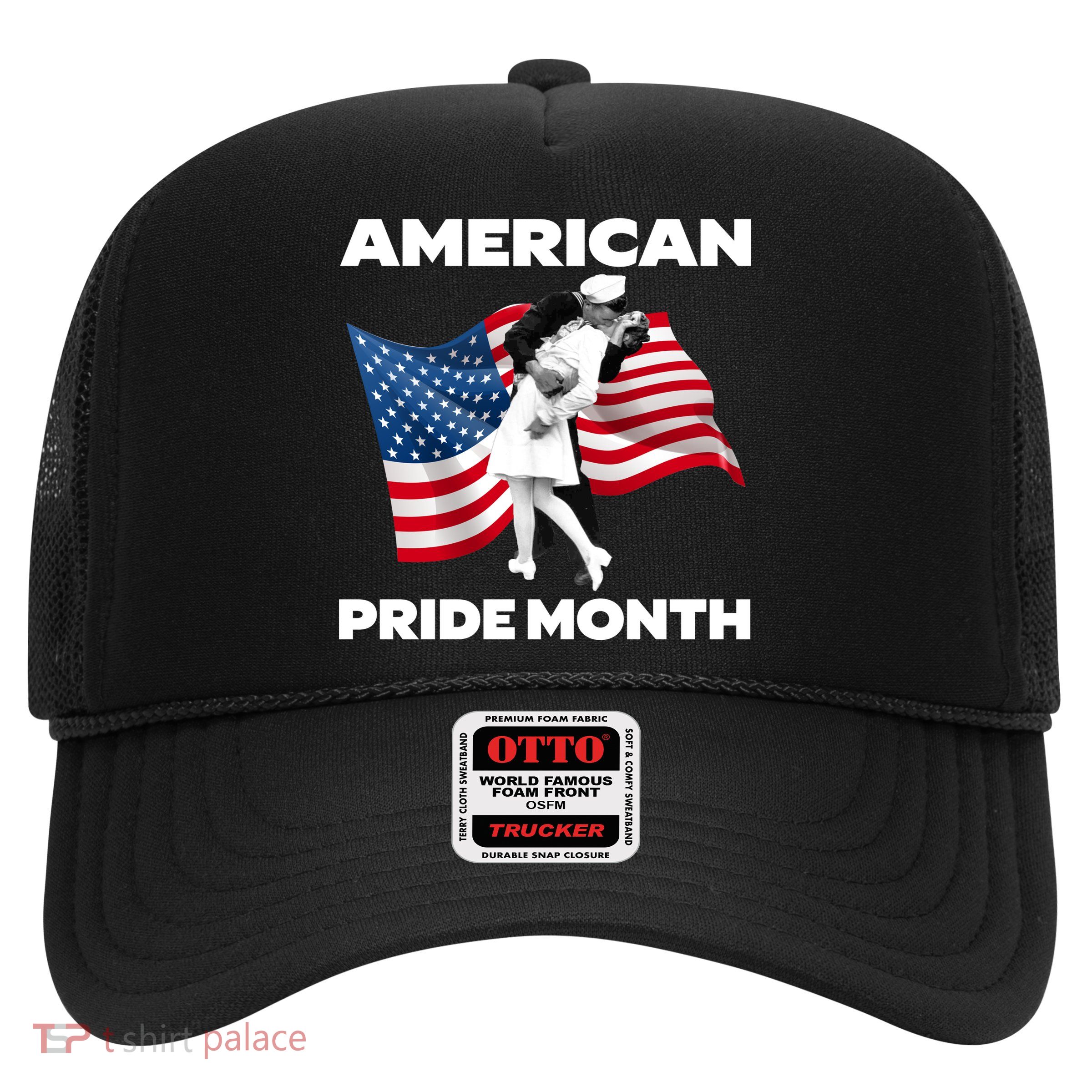 Patriotic American Pride Month Classic Wwii Soldier Kissing Nurse Trucker Hat