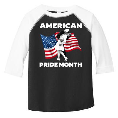 Patriotic American Pride Month Classic Wwii Soldier Kissing Nurse Toddler Fine Jersey T-Shirt