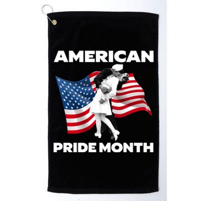 Patriotic American Pride Month Classic Wwii Soldier Kissing Nurse Platinum Collection Golf Towel