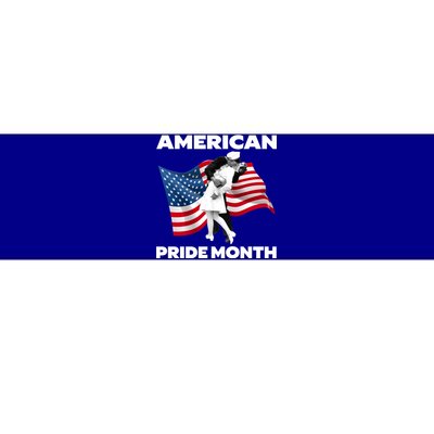 Patriotic American Pride Month Classic Wwii Soldier Kissing Nurse Bumper Sticker