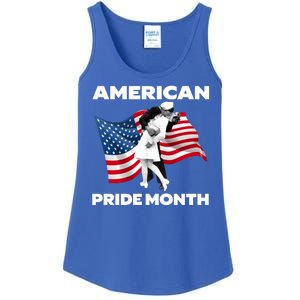 Patriotic American Pride Month Classic Wwii Soldier Kissing Nurse Ladies Essential Tank