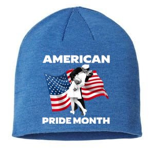 Patriotic American Pride Month Classic Wwii Soldier Kissing Nurse Sustainable Beanie