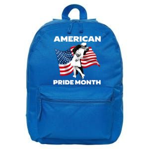 Patriotic American Pride Month Classic Wwii Soldier Kissing Nurse 16 in Basic Backpack